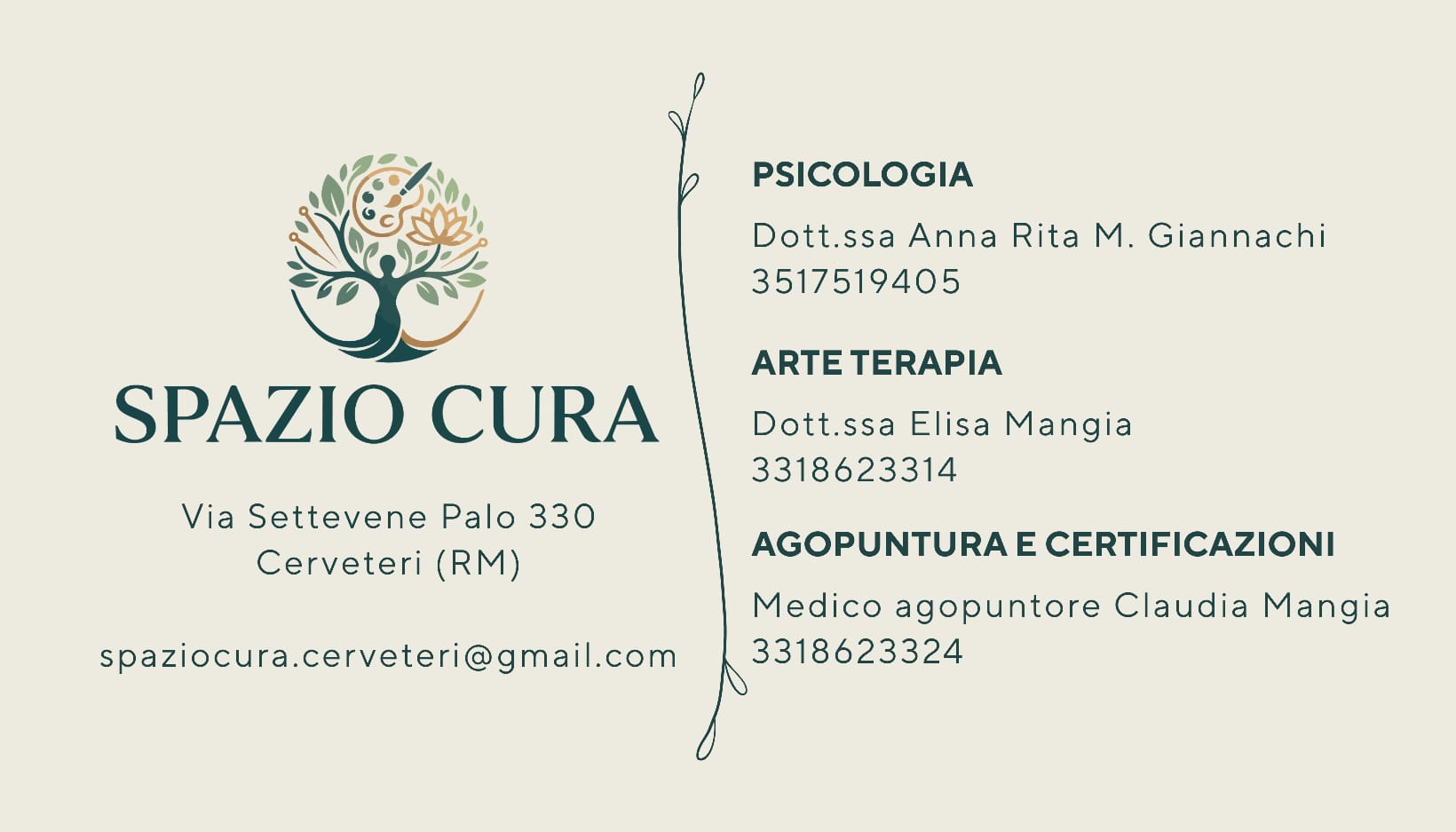 Nasce Spazio Cura a Cerveteri: l'équipe composta da Anna Rita Maria Giannachi, Elisa Mangia e Claudia Mangia vi aspetta all'inaugurazione il 19 settembre 2026